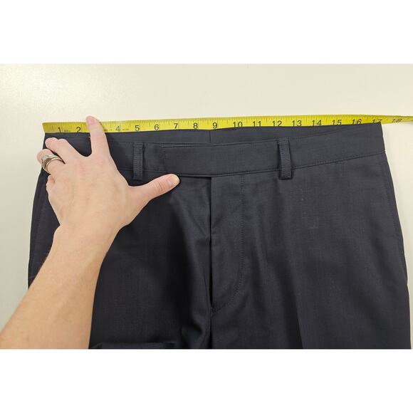 Hugo Boss size 36 dark navy 100% wool dress pants flat front EUC vintage chuck U - Picture 7 of 10